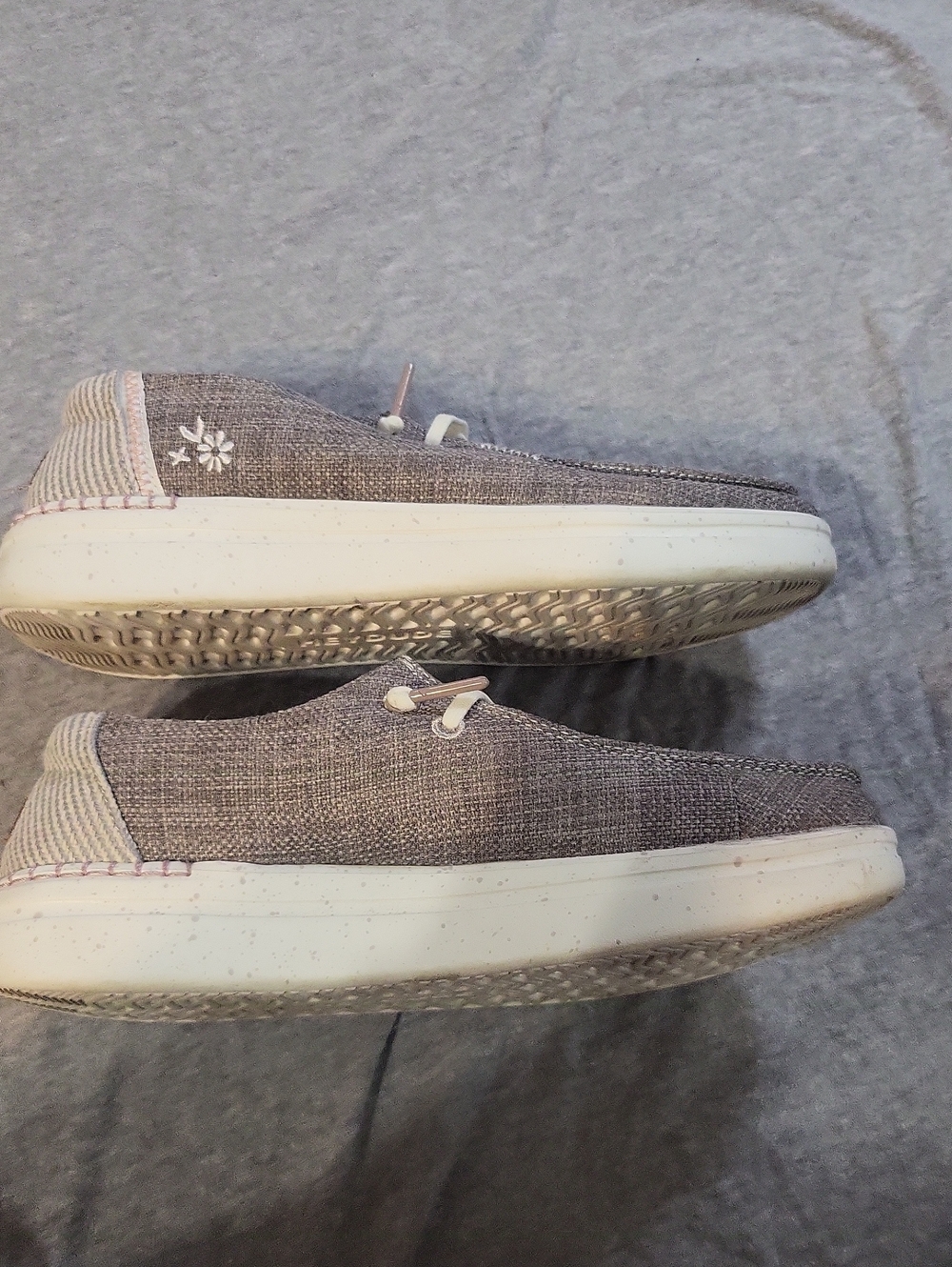 Hey Dude Grey Canvas Lace-Up Slip-On Shoes - Picture 6 of 7